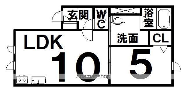 ラピスⅡ(1LDK/2階)の間取り写真