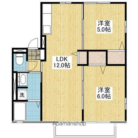 レトアたのくぼB(2LDK/1階)の間取り写真