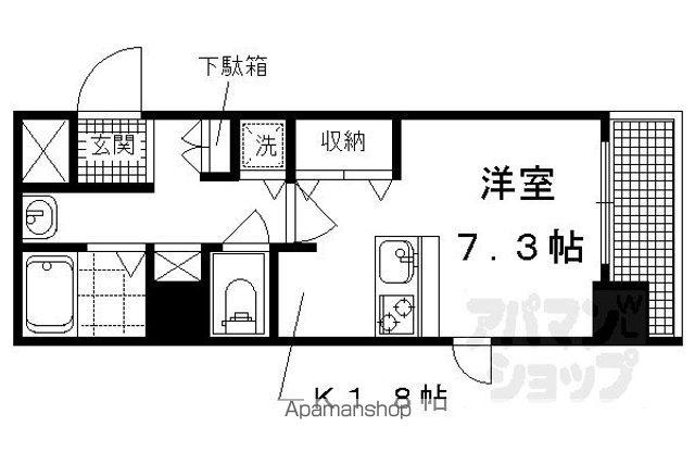 プレサンス京都四条堀川(1K/4階)の間取り写真