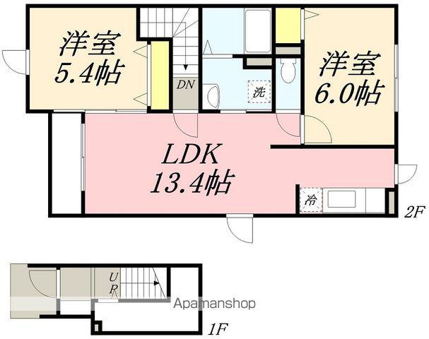 パラシオン桔梗(2LDK/2階)の間取り写真