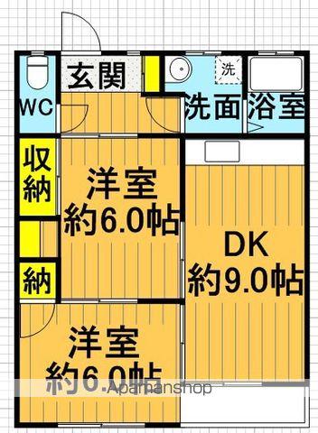 セレス弐番館(2DK/1階)の間取り写真