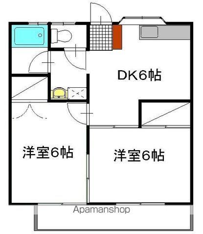 ファミール新堀 B棟(2DK/2階)の間取り写真