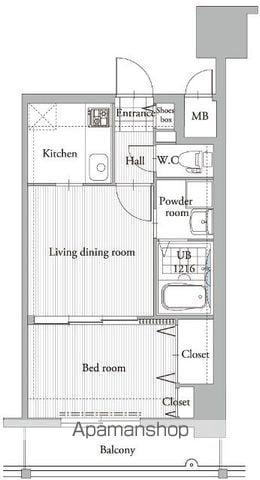 エンクレスト吉塚駅前Ⅱ(2K/4階)の間取り写真