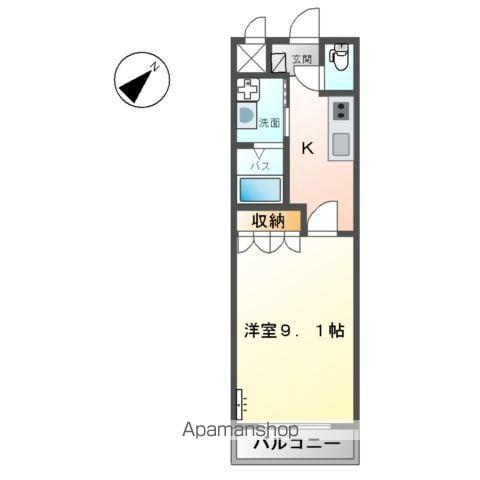 ボア・ソルテ(1K/2階)の間取り写真