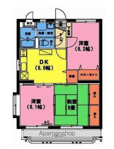 ユーミーアローレ(3DK/2階)の間取り写真