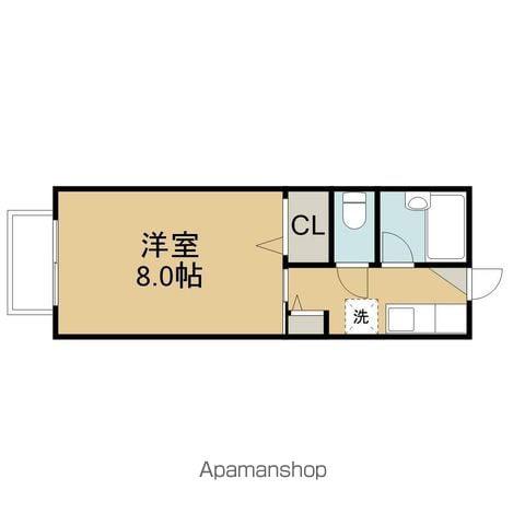 トゥインクルコート国見(1K/1階)の間取り写真