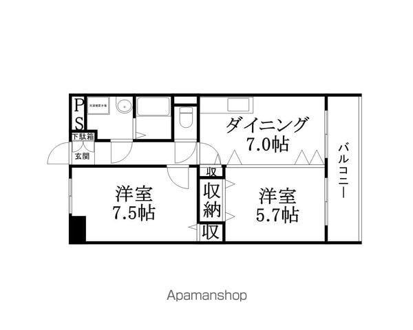 ブランコカメーリア(2DK/3階)の間取り写真