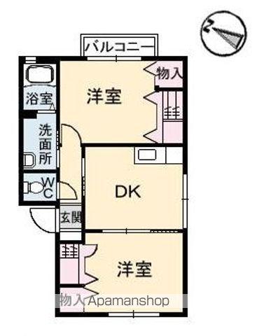 グランドメゾン平原台(2DK/1階)の間取り写真
