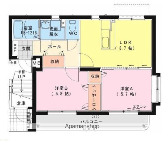 リバーズ アキノ(2DK/3階)の間取り写真