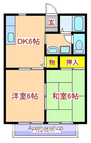 グランシャリオ(2DK/2階)の間取り写真