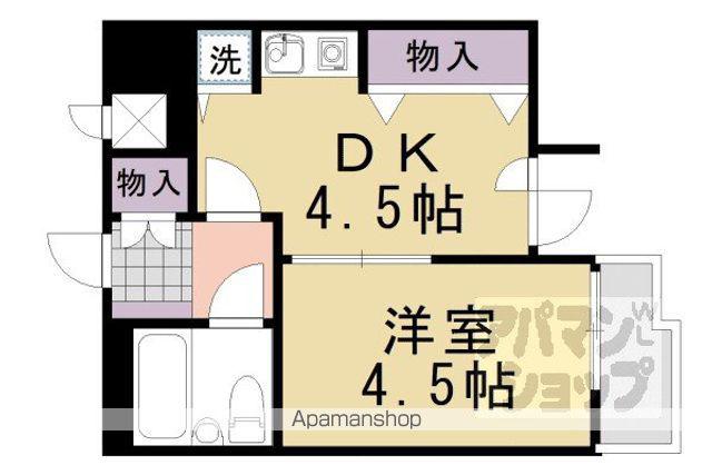 ライオンズマンション京都河原町(1DK/5階)の間取り写真