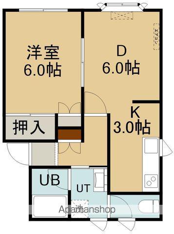 マンションサンシティーⅡ(1DK/1階)の間取り写真