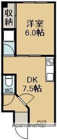 スカイビュー千代台(1DK/4階)の間取り写真