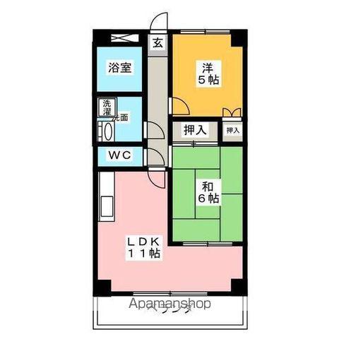 サンモール長田(2LDK/3階)の間取り写真