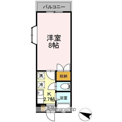 ラフォーレ東勝山(1K/2階)の間取り写真