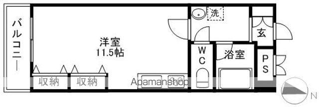 ヴィラ・グリーンヒルズⅡ(ワンルーム/2階)の間取り写真