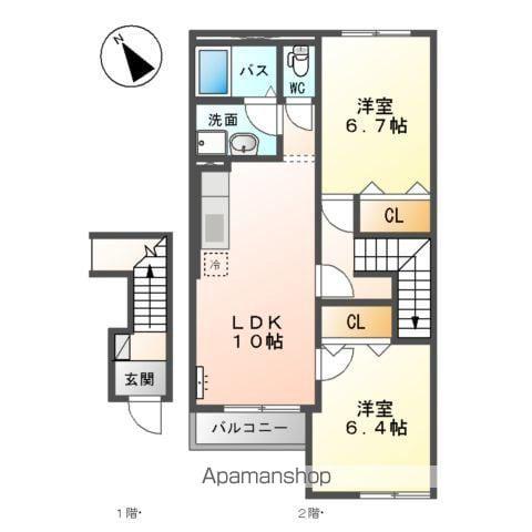 AND ONE東棟(2LDK/2階)の間取り写真