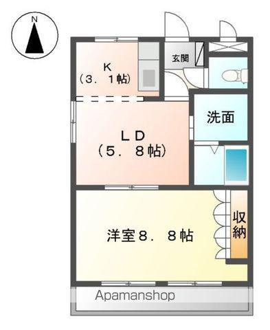 サンフォレスト・K(1LDK/2階)の間取り写真