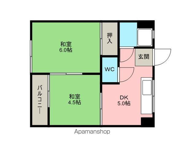 つるいビル(2DK/5階)の間取り写真