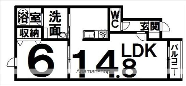 BAOBAB新緑通(1LDK/3階)の間取り写真