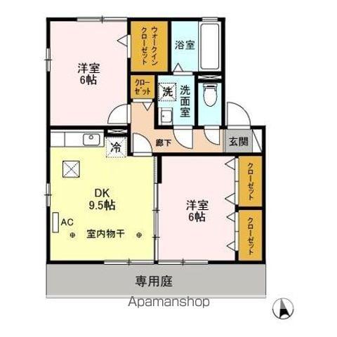 セルバA(2LDK/1階)の間取り写真