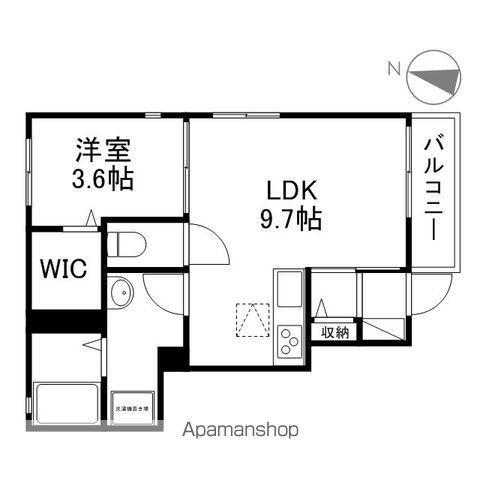 ルート・エイト(1LDK/1階)の間取り写真