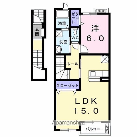 アネックス ソラボレ(1LDK/2階)の間取り写真