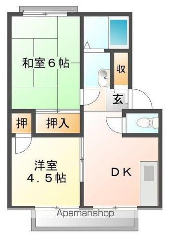 アーバンやましげ(2DK/1階)の間取り写真