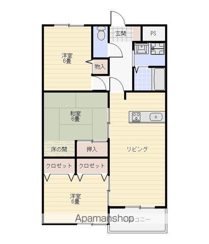 エクシード山城(3SDK/2階)の間取り写真