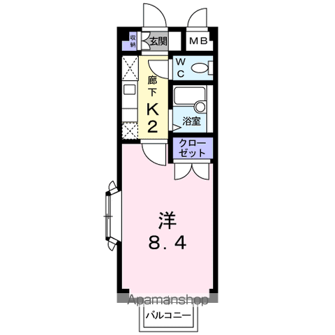 エスポワールA(1K/2階)の間取り写真