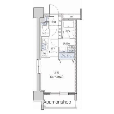 レジデンス東別院スクエアⅡ(1K/12階)の間取り写真