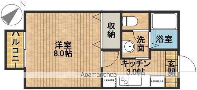 ビアンフェ(1K/2階)の間取り写真