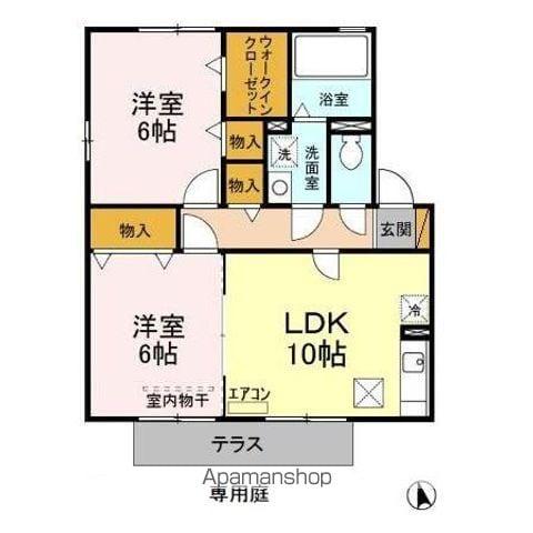 リヴェール東山(2LDK/1階)の間取り写真