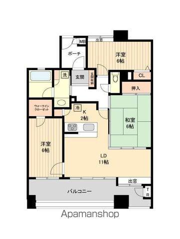 グリーンウッド郡山(3LDK/10階)の間取り写真