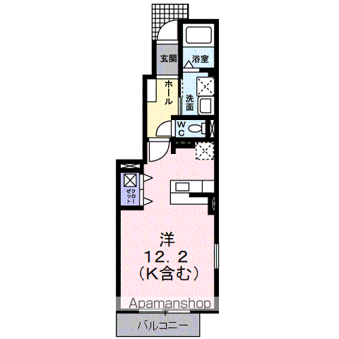 アンジュ MⅡ(ワンルーム/1階)の間取り写真
