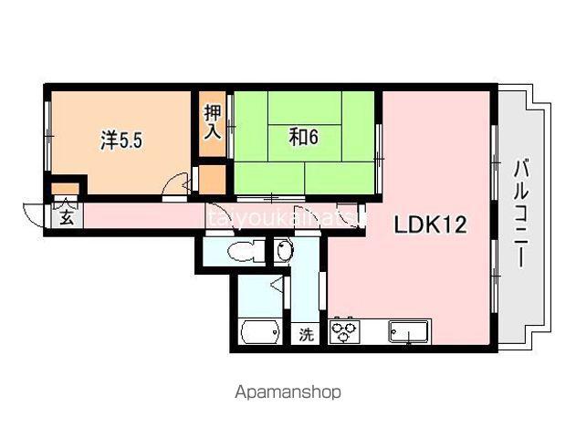 アベニュー高麗(2LDK/7階)の間取り写真