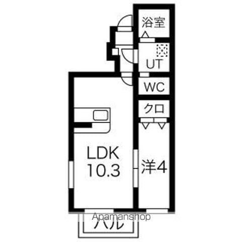 コンフォールA(1LDK/1階)の間取り写真