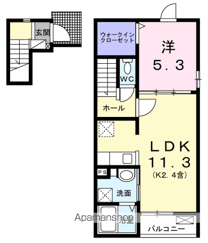 アルドーレ(1LDK/2階)の間取り写真