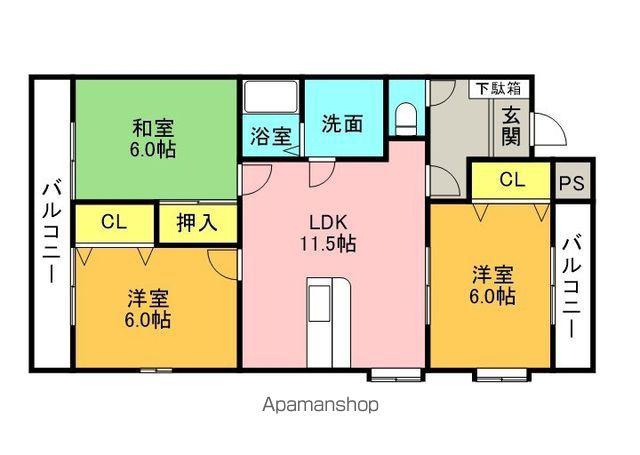 ドリームハウス(3LDK/2階)の間取り写真