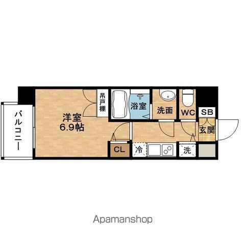 NO77FUKUSHIMAⅢ(1K/7階)の間取り写真