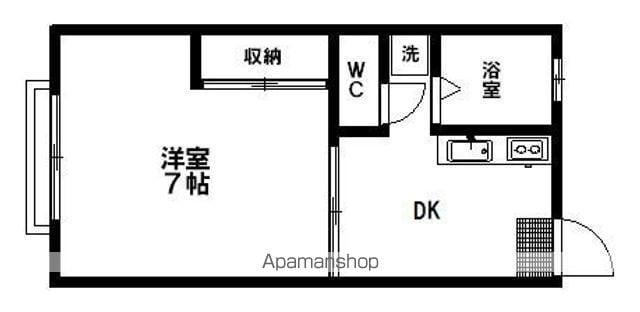 ラ・メゾン・ド・ミエン(1DK/2階)の間取り写真