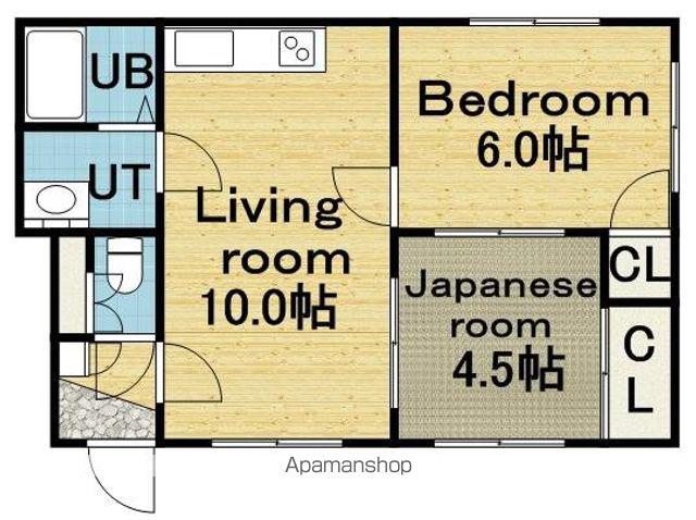 クリスタルハイツ栄町(2LDK/4階)の間取り写真