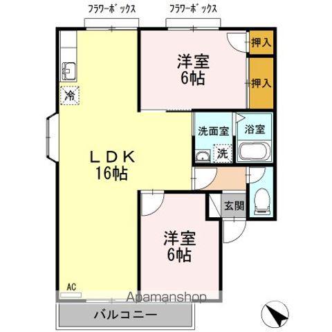 アネックスB(2LDK/2階)の間取り写真