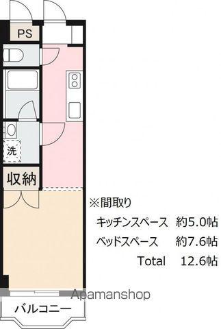 パルティーレⅠ(ワンルーム/3階)の間取り写真