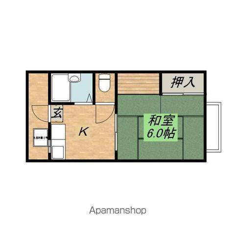 ツダハイツ(1K/2階)の間取り写真