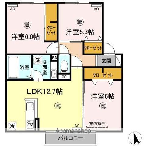 D-ROOM524沖代(3LDK/2階)の間取り写真