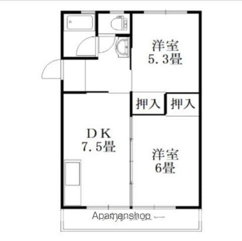 第2三宅ビル(2DK/5階)の間取り写真