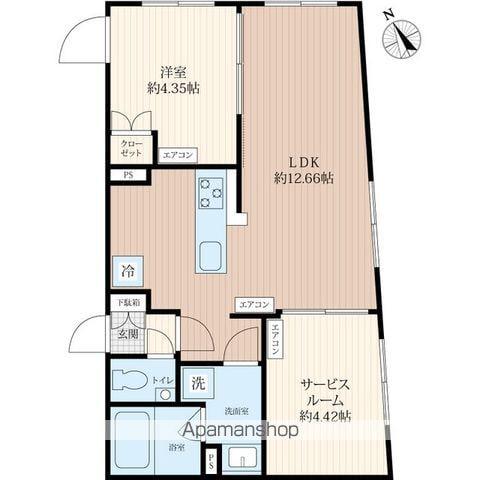 STRIPES 用賀Ⅱ(1SLDK/2階)の間取り写真