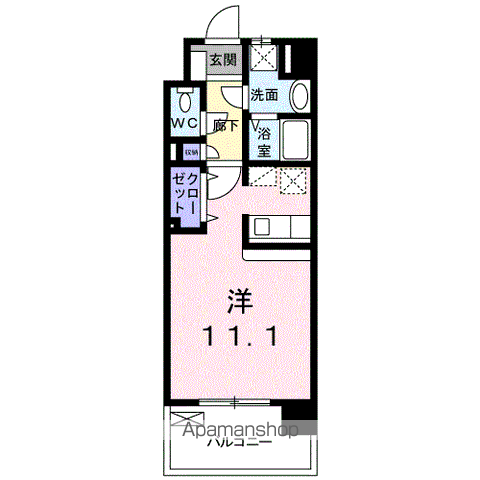 フォーウィルズコートⅡ(ワンルーム/7階)の間取り写真