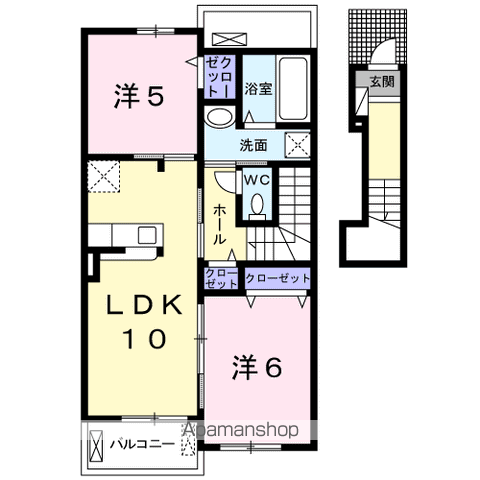 セリージェⅢ(2LDK/2階)の間取り写真